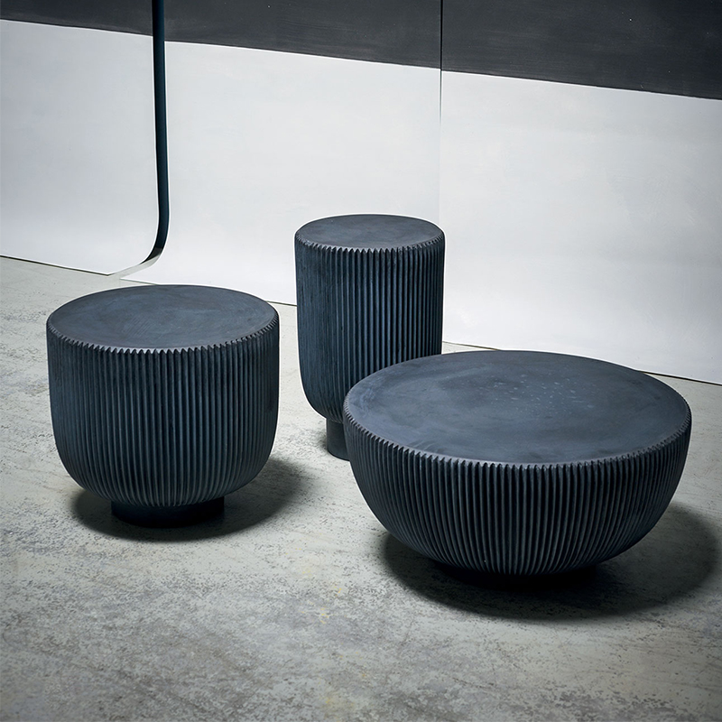 Industrial exterior de fibra de vidrio en forma de tazón en forma de mesa redonda moderna mesa de café moderno muebles de sala de estar