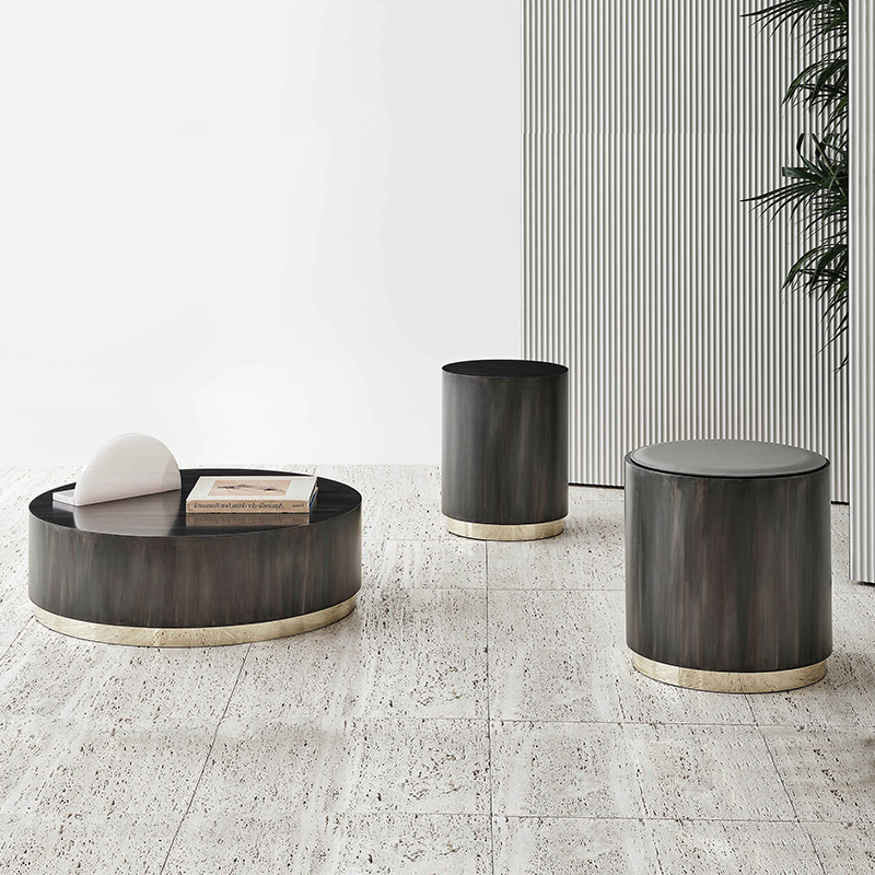Diseño italiano Mesa de café de acero inoxidable de lujo moderno de lujo de lujo para muebles de sala de estar