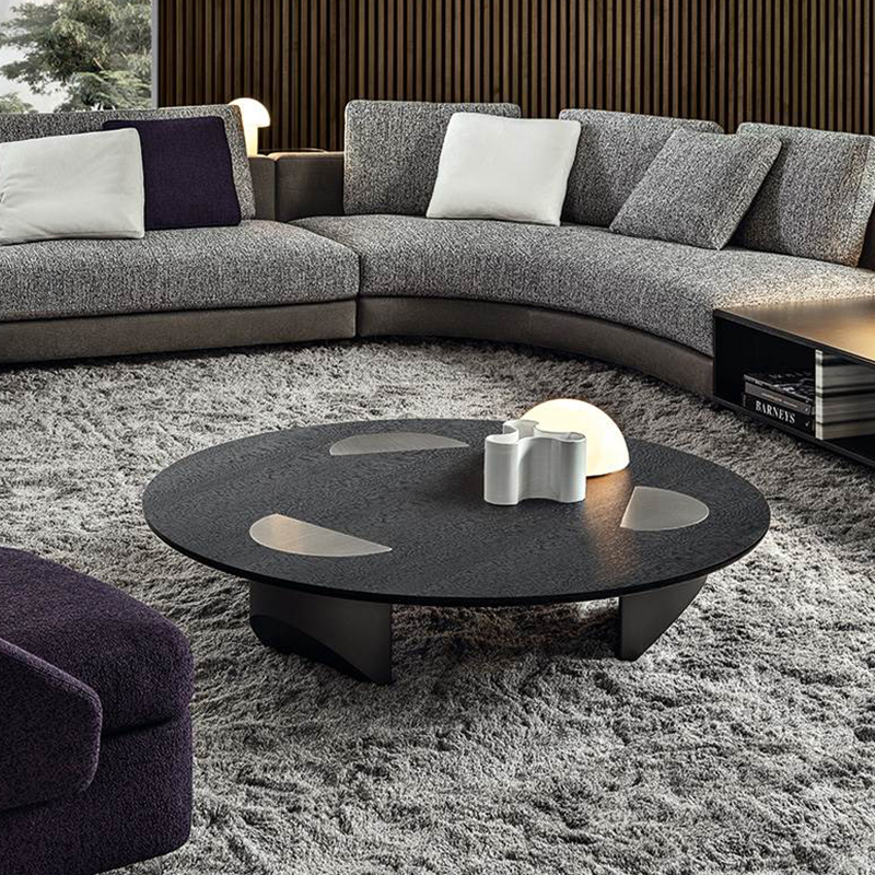 Pierna de acero inoxidable de diseño italiano grande de lujo de lujo de lujo de vidrio redondo mesa moderna para muebles de sala de estar