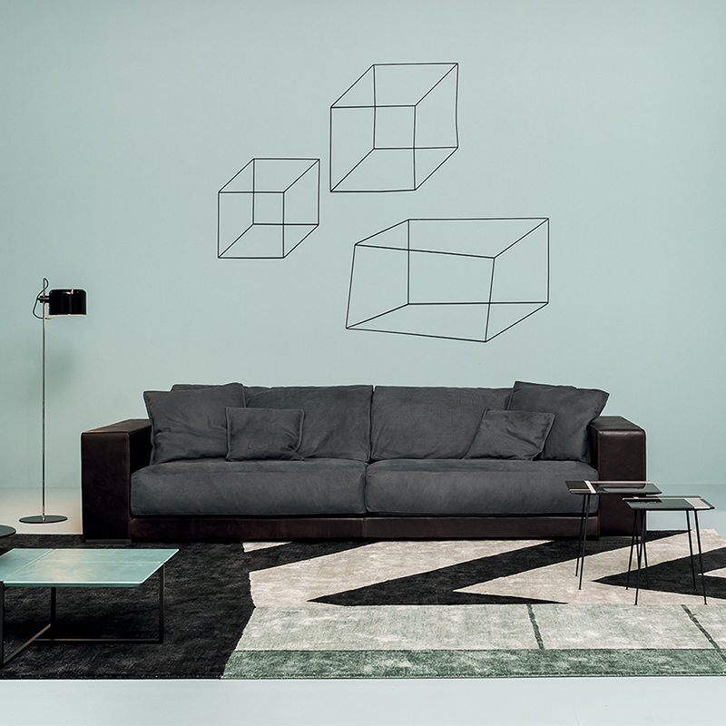 sofás de cuero genuino de lujo italiano para muebles para el hogar sala de estar moderna