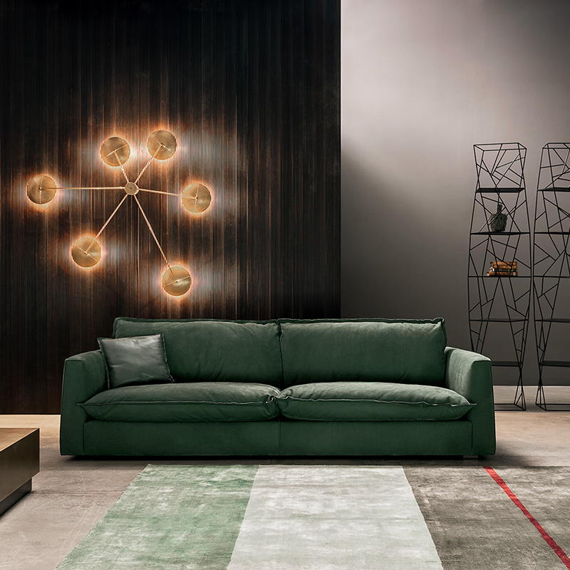 Diseño italiano Baxter Juegos de sofá de cuero de lujo modernos para sala de estar