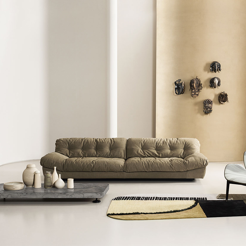 Diseño italiano Sofá perezoso Sofá de cuero Baxter Cloud Sofá Set Sectional Muebles Sala de estar
